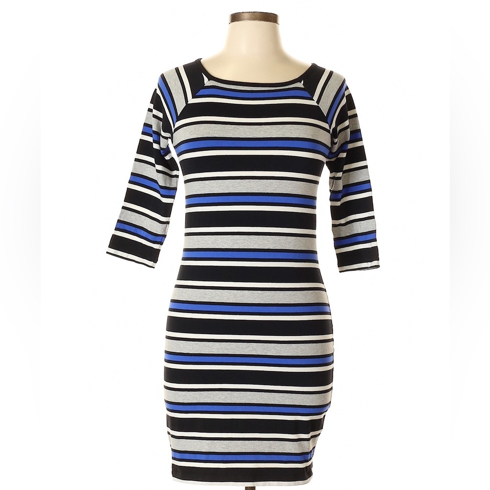 French Connection Striped Casual Cotton Mini Dress